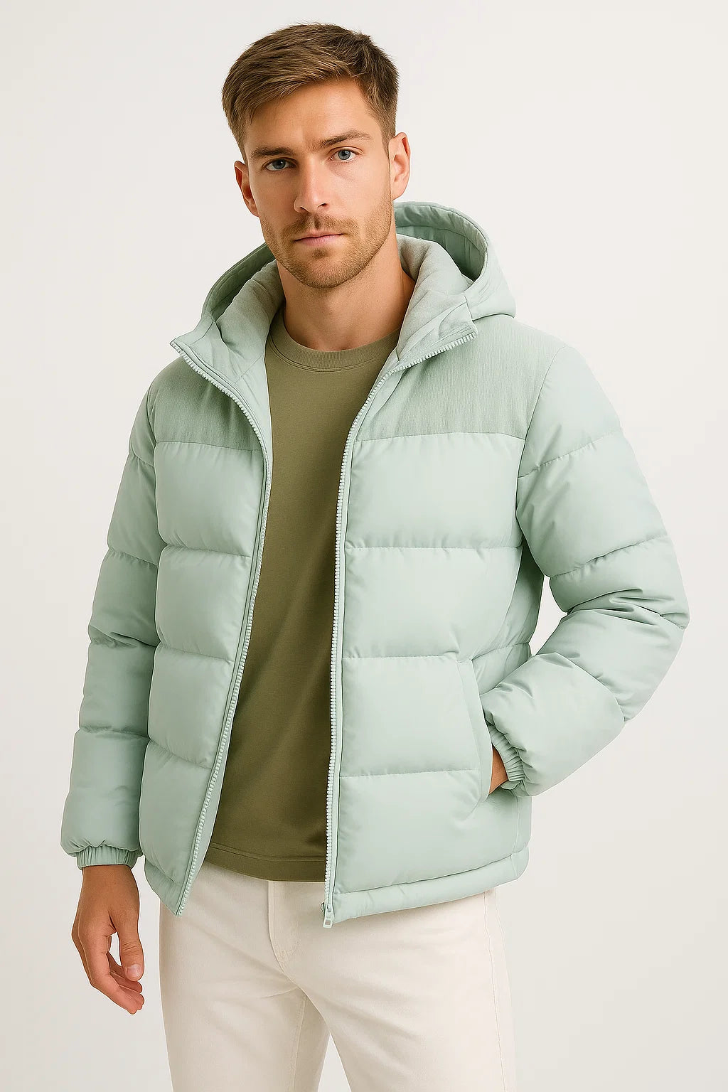 Men&#39;s Puffer Jacket Insulated Lightweight with Hood