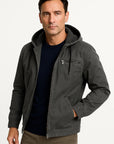Men's Winter Jacket Vintage Brown Structured Design Lightweight